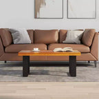 Tavolino da salotto multicolore in teak massiccio e legno di mango con resina trasparente