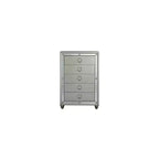 HomeStock 19 in.H Metal Vertical Dressers with 5 - Drawers in Silver Finish