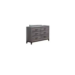 HomeStock 19 in.H Foil Horizontal Dressers with 6 - Drawers in Gray Finish