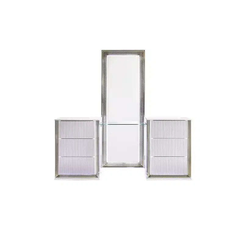 HomeStock Cassettiera verticale in MDF da 19,69 pollici con 14 cassetti in finitura grigia