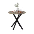 CuisinSmart 31.5Inch Modern Dining Table, Minimalist Style Round Kitchen Table With Metal Crossed Legs For Home Living Room Kitchen Dining Room
