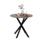 CuisinSmart 31.5Inch Modern Dining Table, Minimalist Style Round Kitchen Table With Metal Crossed Legs For Home Living Room Kitchen Dining Room