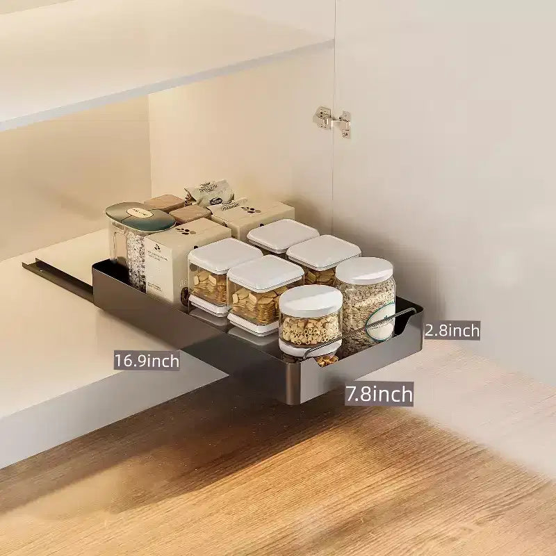 COZONY Organizer Estraibile per Armadio con Pellicola Adesiva, Ripiani Contenitori Estraibili Resistenti per Dispensa Cucina, Nessuna Perforazione Richiesta