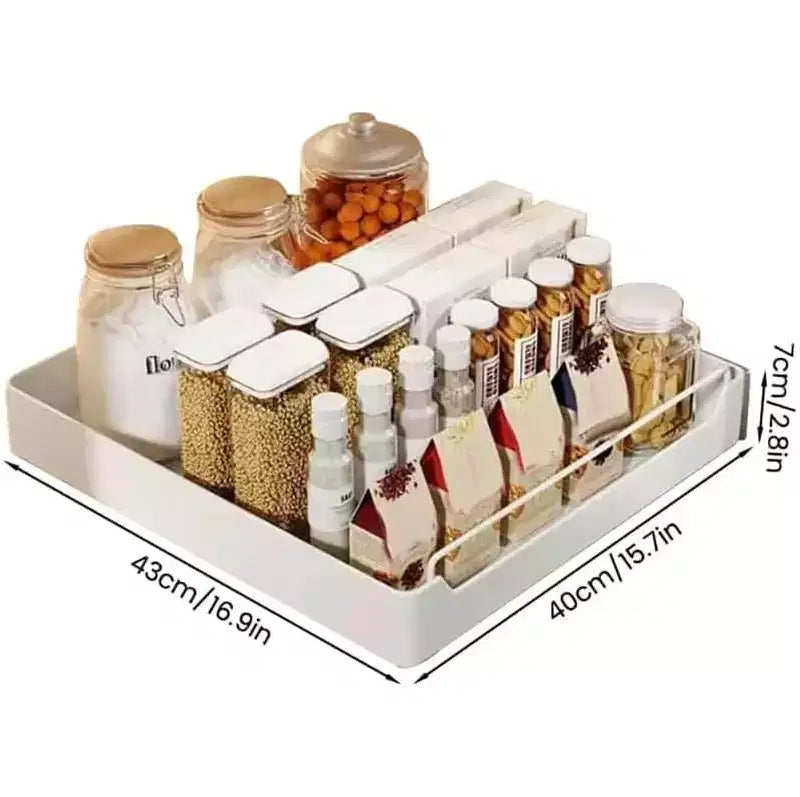 COZONY Organizer Estraibile per Armadio con Pellicola Adesiva, Ripiani Contenitori Estraibili Resistenti per Dispensa Cucina, Nessuna Perforazione Richiesta