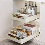 COZONY Organizer Estraibile per Armadio con Pellicola Adesiva, Ripiani Contenitori Estraibili Resistenti per Dispensa Cucina, Nessuna Perforazione Richiesta