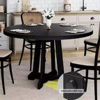CuisinSmart Tavolo da pranzo rotondo rustico da 47'' per 4-6 persone, grande tavolo in legno con gambe robuste, per sala da pranzo, senza sedie