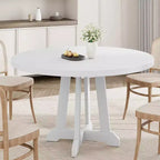 CuisinSmart Tavolo da pranzo rotondo rustico da 47'' per 4-6 persone, grande tavolo in legno con gambe robuste, per sala da pranzo, senza sedie