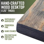 RESTORE Boulder Piano tavolo in legno massello nero di Pipe Decor