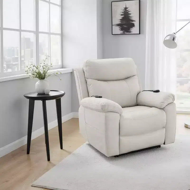 Royal Hampton Power Motion Lift and Recliner Chair with Heated Massage, Ivory