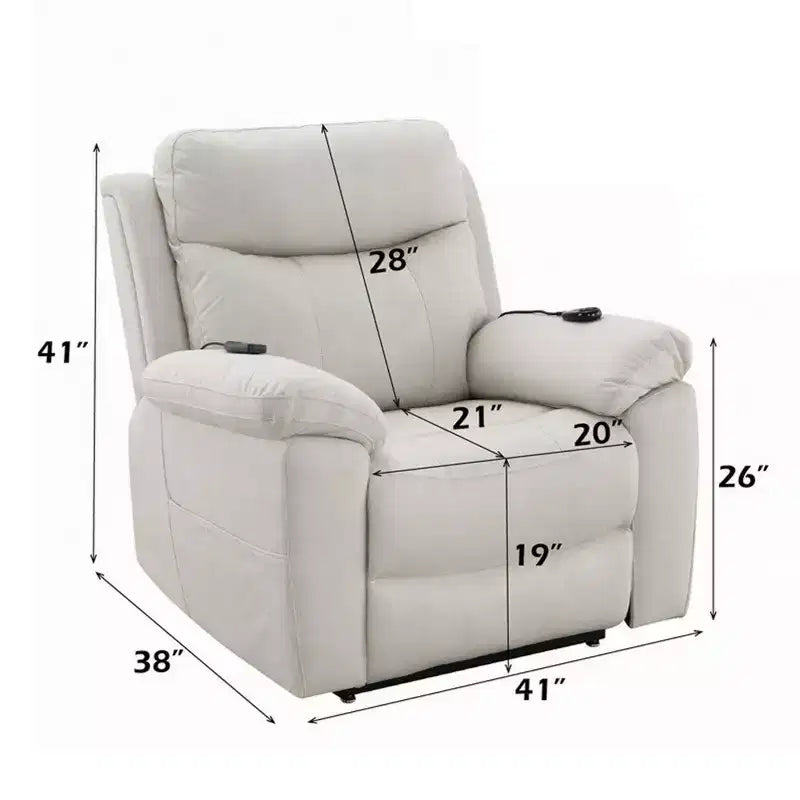 Poltrona reclinabile Royal Hampton Power Motion con sollevamento, riscaldamento e massaggio, color avorio