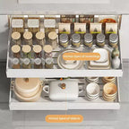 COZONY Ripiano Estraibile Regolabile, Organizer Cucina Senza Foratura, Ripiano Estraibile per Mobile