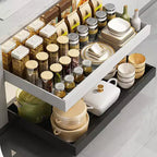 COZONY Ripiano Estraibile Regolabile, Organizer Cucina Senza Foratura, Ripiano Estraibile per Mobile