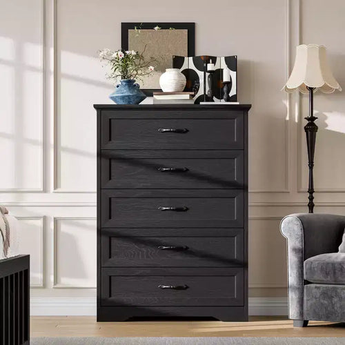 6 Drawers Dresser for Bedroom,Chest of Drawers with Wide Metal Handle,Farmhouse Modern Wooden Dresser,Natural Texture,Storage Organizer for Bedroom