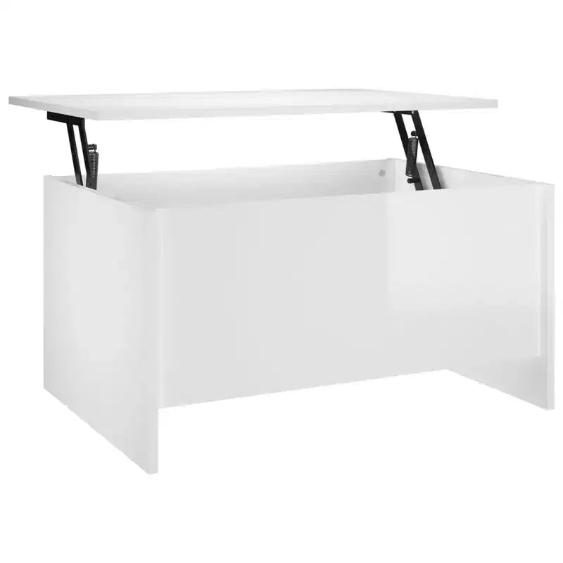 Tavolino da caffè Bianco lucido Legno multistrato 80 x 55.5 x 41.5 cm