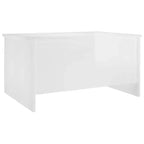 Tavolino da caffè Bianco lucido Legno multistrato 80 x 55.5 x 41.5 cm