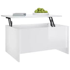Tavolino da caffè Bianco lucido Legno multistrato 80 x 55.5 x 41.5 cm