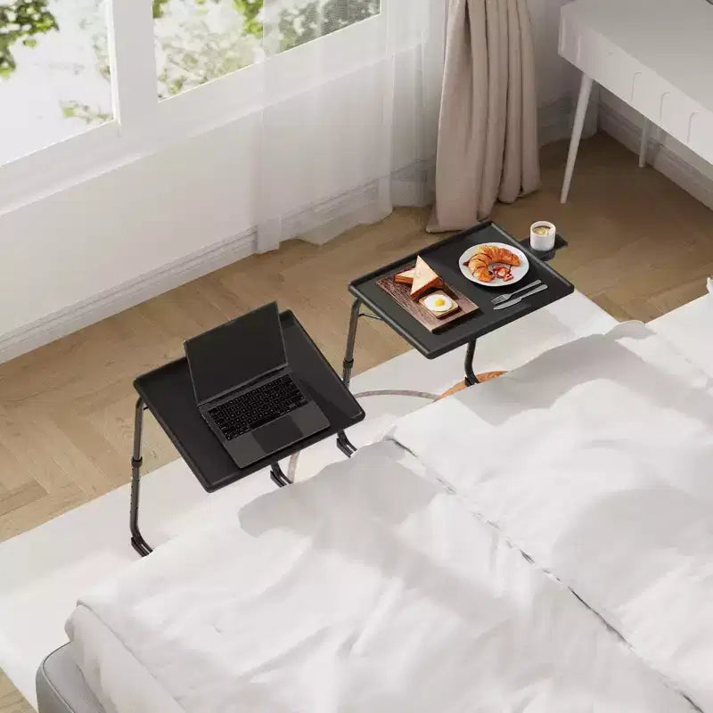 Tavolino da letto per TV regolabile, tavolino da letto per cena sul divano, comodo tavolo pieghevole con 6 altezze e 3 angoli di inclinazione regolabili, tavolino laterale