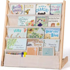 GOTGELIF Scaffale/Libreria a 4/5 Livelli per Bambini - Legno massiccio, libreria compatta, ripiani aperti