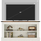 Mobile TV Lantine Farmhouse per TV da 70 pollici, mobile TV da 63 pollici con contenitore, tavolo console multimediale moderno per soggiorno, camera da letto (bianco)