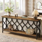 Lantine 70.9 Industrial Console Sofa Table, 2-Tier Entryway Accent Table for Living Room, Hallway, Entry, Rustic Brown