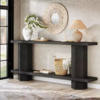 Lantine 71-Inch Long Console Table for Entryway, Wooden Sofa Table Behind Couch, for Living Room, Hallway, Foyer, Black