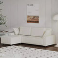 96 XL Striped Corduroy Sectional Sofa  L-Shaped Deep Seat Couch for Living Room/Apartment/Mall