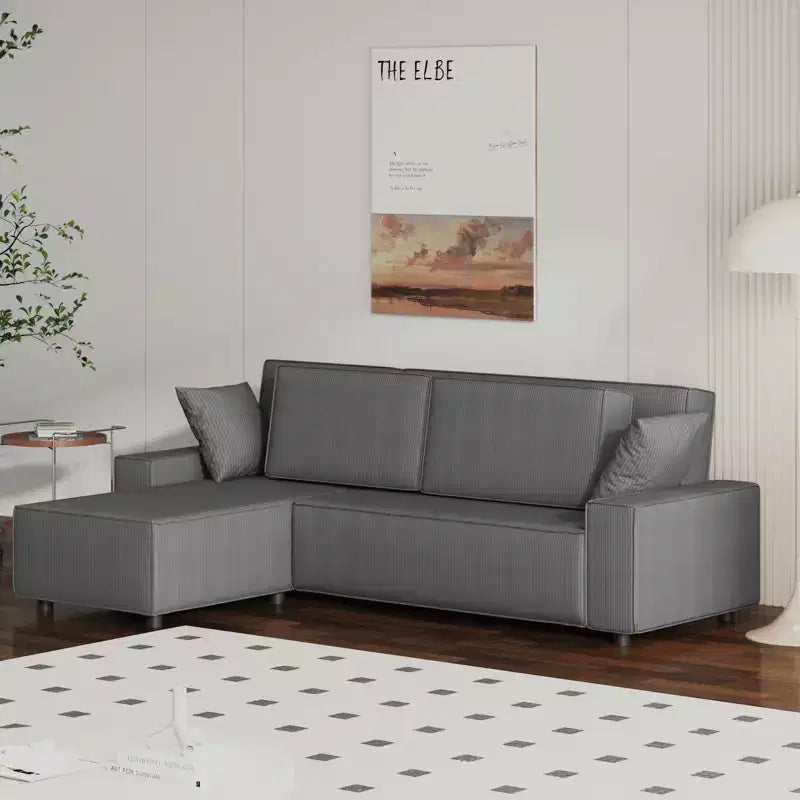 Divano sezionale in velluto a coste a righe XL da 96 pollici, a forma di L, con seduta profonda per soggiorno/appartamento/centro commerciale