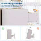 Cassettiera a 10 cassetti per camera da letto, cassettiera in legno da 149,86 cm con maniglie dorate, cassettiera grande scanalata, supporto TV, organizer per vestiti per camera da letto