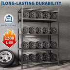 Scaffalatura da garage 2200 libbre Scaffali portaoggetti Scaffalatura metallica regolabile Scaffali metallici a 5 ripiani per garage, cucina, dispensa