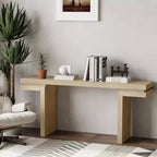 Okak 66IN Tavolo Consolle Minimalista con Impiallacciatura in Legno, Tavolo da Ingresso Extra Largo con Piano Spesso, Tavolo d'Appoggio per Corridoio, Soggiorno