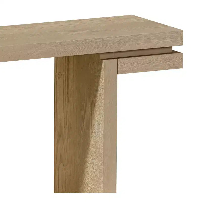 Okak 66IN Tavolo Consolle Minimalista con Impiallacciatura in Legno, Tavolo da Ingresso Extra Largo con Piano Spesso, Tavolo d'Appoggio per Corridoio, Soggiorno