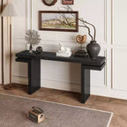 Okak 66IN Tavolo Consolle Minimalista con Impiallacciatura in Legno, Tavolo da Ingresso Extra Largo con Piano Spesso, Tavolo d'Appoggio per Corridoio, Soggiorno