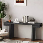 Okak 66IN Tavolo Consolle Minimalista con Impiallacciatura in Legno, Tavolo da Ingresso Extra Largo con Piano Spesso, Tavolo d'Appoggio per Corridoio, Soggiorno