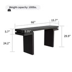 Okak 66IN Tavolo Consolle Minimalista con Impiallacciatura in Legno, Tavolo da Ingresso Extra Largo con Piano Spesso, Tavolo d'Appoggio per Corridoio, Soggiorno