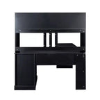 Scrivania angolare per computer Homy Casa con libreria e cassetti, workstation moderna per ufficio domestico, colore nero
