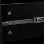 Scrivania angolare per computer Homy Casa con libreria e cassetti, workstation moderna per ufficio domestico, colore nero