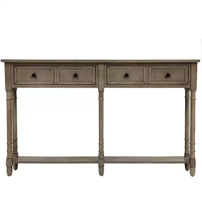 Okak 58IN Consolle Vintage Sottile, Tavolo d'Ingresso con Due Cassetti e Ripiano Inferiore, Tavolo d'Appoggio per Soggiorno, Corridoio