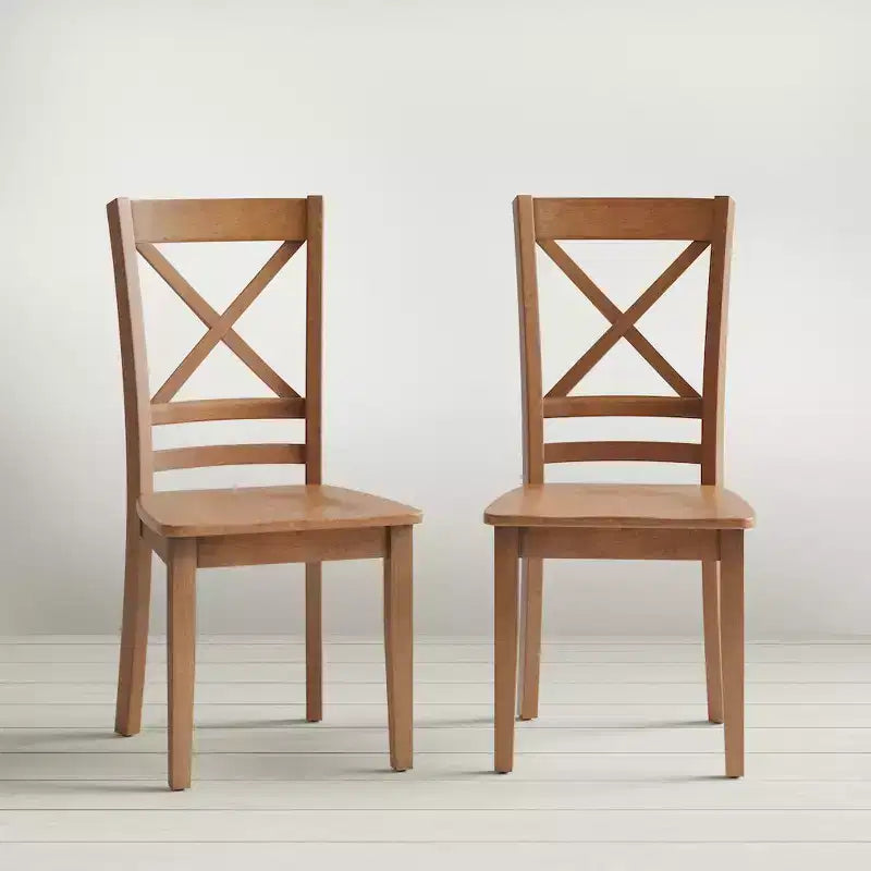 Jofran, Simplicity Sedia da pranzo classica con schienale a croce in legno massello (set di 2)