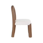 Meridian Furniture, Sedia da Pranzo Amari in Ecopelle e Tessuto Bouclé, Set da 2