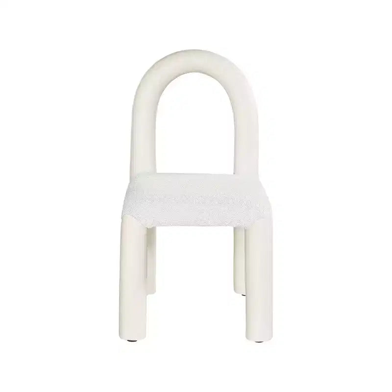 Meridian Furniture, Sedia da Pranzo Amari in Ecopelle e Tessuto Bouclé, Set da 2