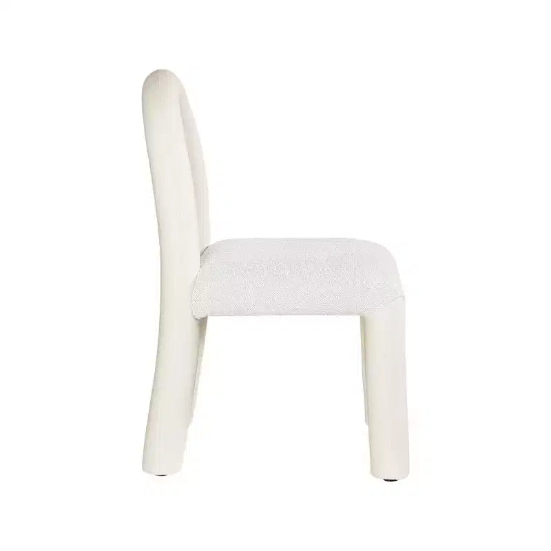 Meridian Furniture, Sedia da Pranzo Amari in Ecopelle e Tessuto Bouclé, Set da 2