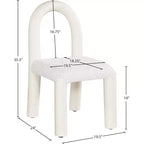 Meridian Furniture, Sedia da Pranzo Amari in Ecopelle e Tessuto Bouclé, Set da 2
