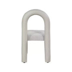 Meridian Furniture, Sedia da Pranzo Amari in Ecopelle e Tessuto Bouclé, Set da 2