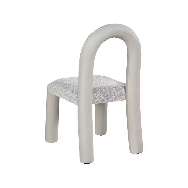 Meridian Furniture, Sedia da Pranzo Amari in Ecopelle e Tessuto Bouclé, Set da 2