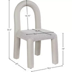 Meridian Furniture, Sedia da Pranzo Amari in Ecopelle e Tessuto Bouclé, Set da 2