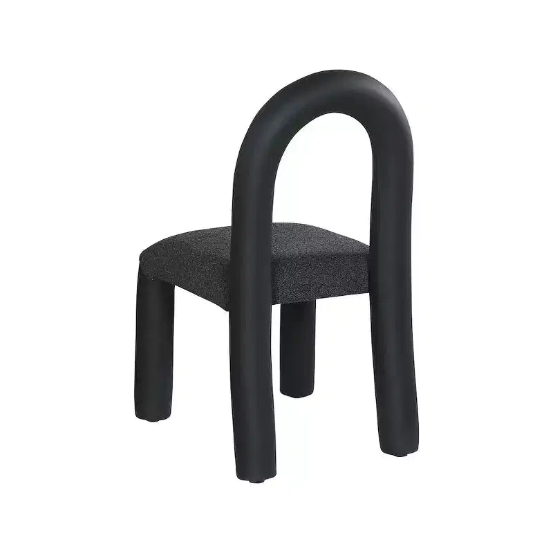Meridian Furniture, Sedia da Pranzo Amari in Ecopelle e Tessuto Bouclé, Set da 2