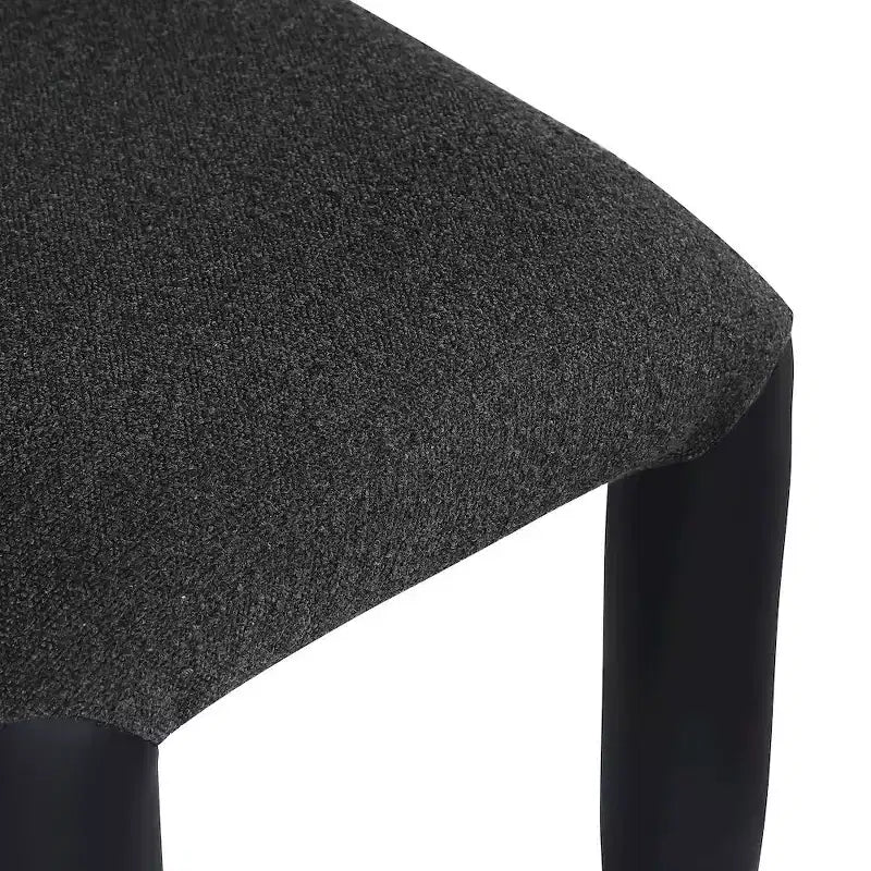 Meridian Furniture, Sedia da Pranzo Amari in Ecopelle e Tessuto Bouclé, Set da 2