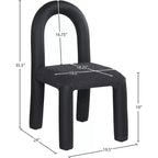 Meridian Furniture, Sedia da Pranzo Amari in Ecopelle e Tessuto Bouclé, Set da 2
