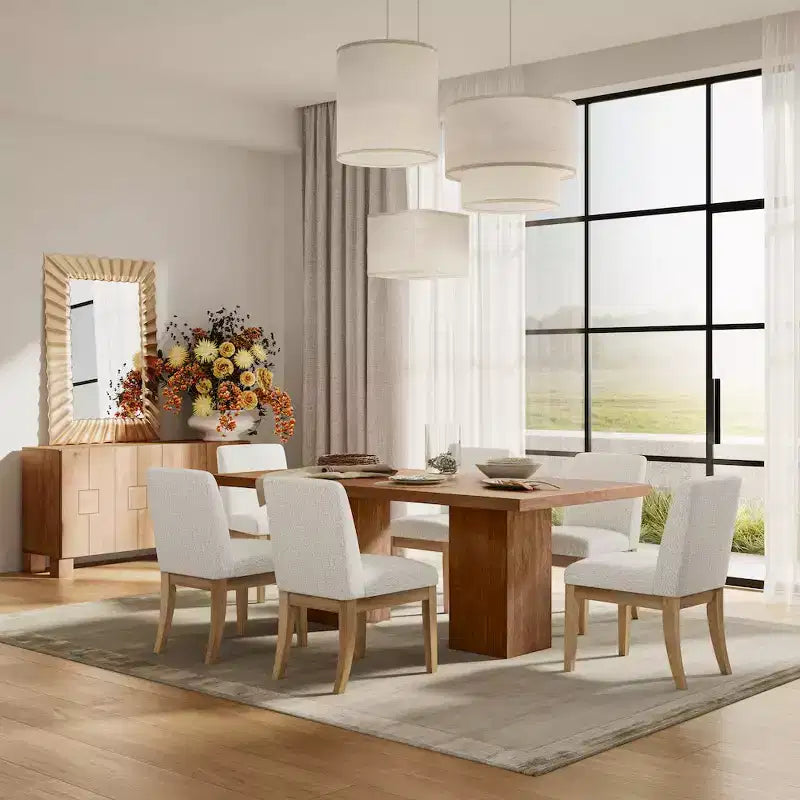 Jofran, Sedia da pranzo Parsons imbottita in legno massello rustico moderno Sequoia (set da 2)
