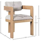 Meridian Furniture, Sedia da pranzo rivestita in tessuto testurizzato di lino beige Sacha, set da 2
